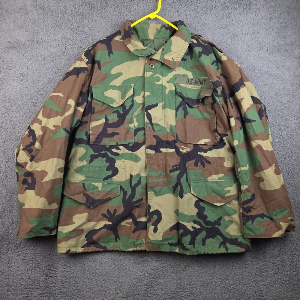VTG 1999 USGI M65 Field Jacket Large Regular US Army Woodland Camo Golden Mfg